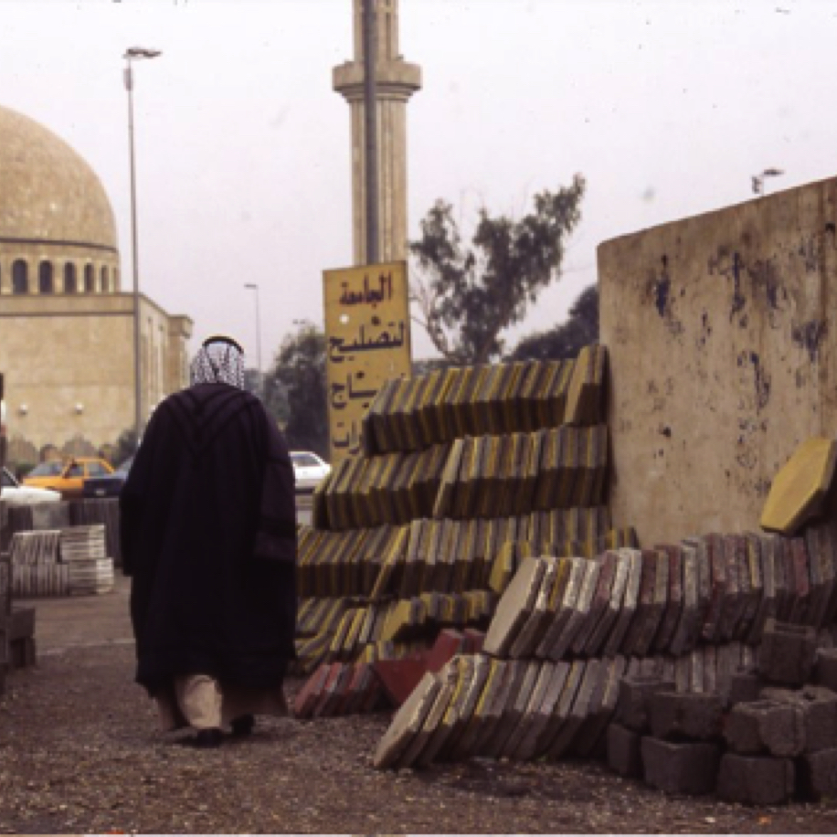 Masonry shop next to a mosque